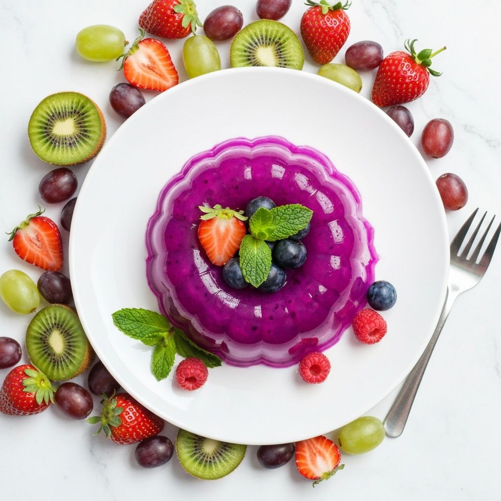 Gelatina Proteica com Frutas Vermelhas